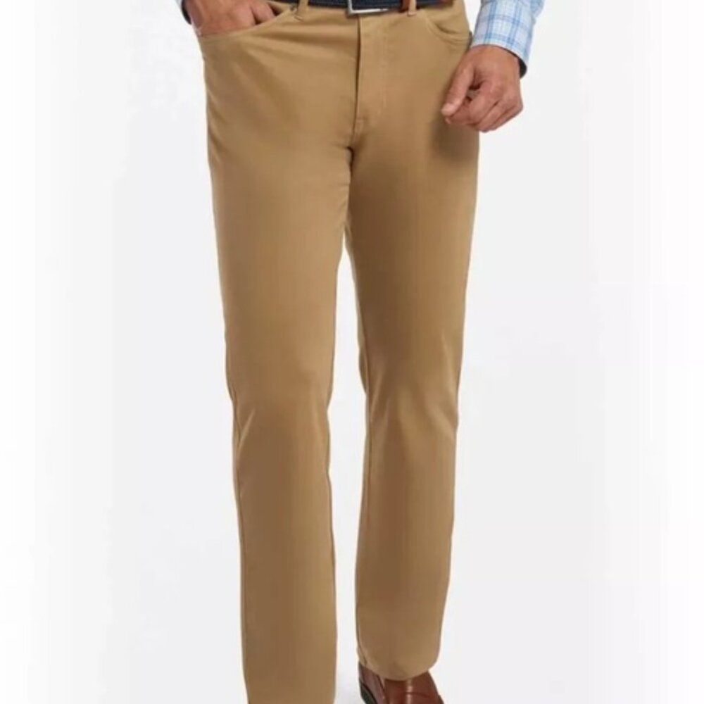 Peter Millar Sateen 5 pocket Pant Tan Rye Size 34x28